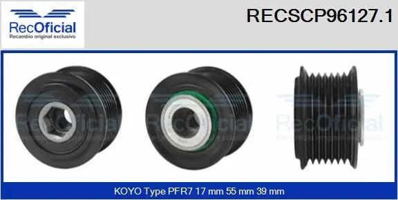 Belt Pulley, alternator (RECSCP96127.1)