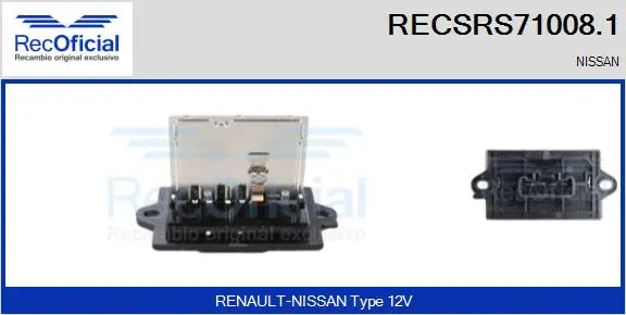 Resistor, interior blower (RECSRS71008.1)