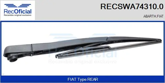 Wiper Arm, window cleaning (RECSWA74310.0)