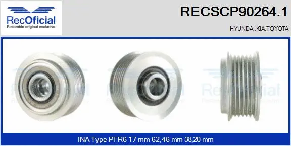 Belt Pulley, alternator (RECSCP90264.1)