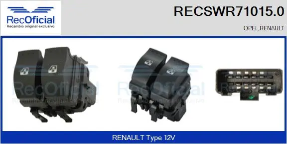 Switch, window regulator (RECSWR71015.0)