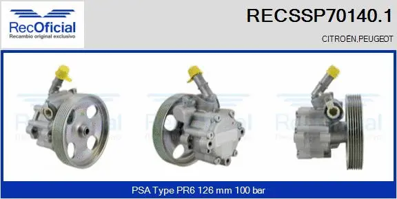 Hydraulic Pump, steering (RECSSP70140.1)