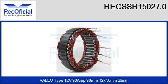 Stator, alternator (RECSSR15027.0)