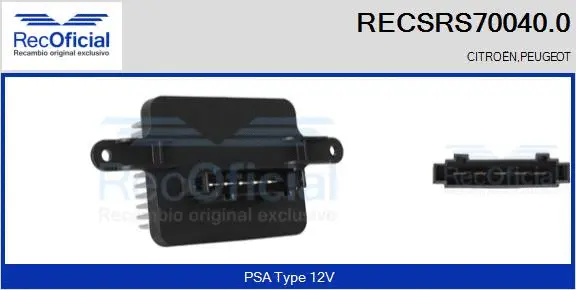 Resistor, interior blower (RECSRS70040.0)