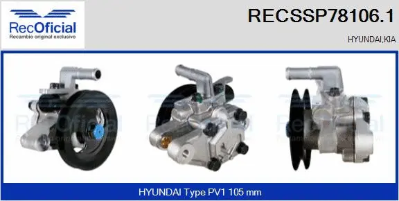 Hydraulic Pump, steering (RECSSP78106.1)