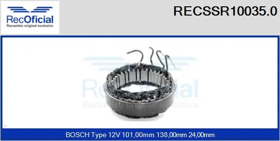 Stator, alternator (RECSSR10035.0)