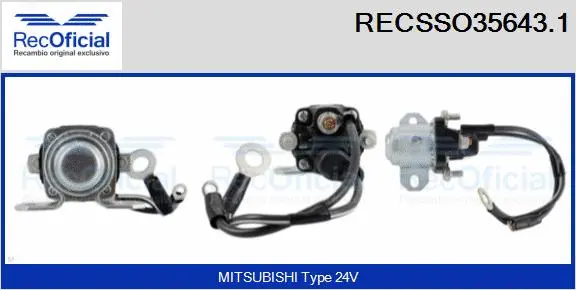Solenoid Switch, starter (RECSSO35643.1)