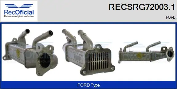 Cooler, exhaust gas recirculation (RECSRG72003.1)
