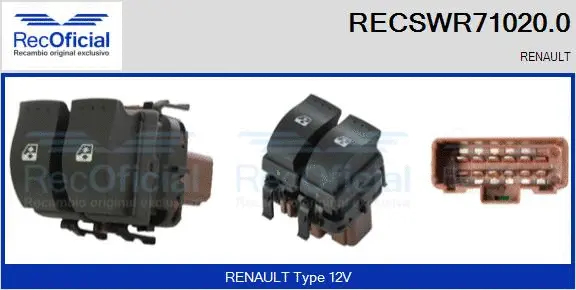 Switch, window regulator (RECSWR71020.0)