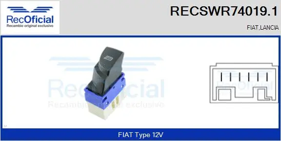 Switch, window regulator (RECSWR74019.1)