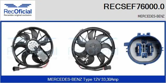 Electric Motor, radiator fan (RECSEF76000.0)