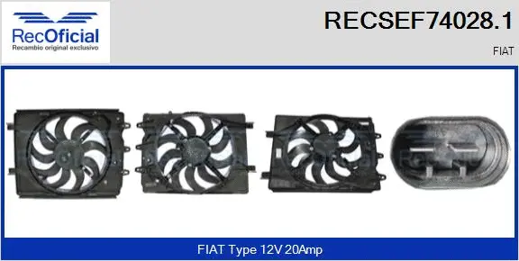 Electric Motor, radiator fan (RECSEF74028.1)