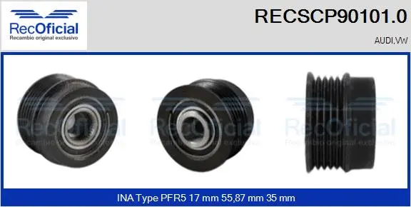 Belt Pulley, alternator (RECSCP90101.0)