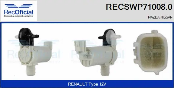 Washer Fluid Pump, window cleaning (RECSWP71008.0)