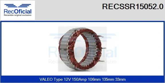 Stator, alternator (RECSSR15052.0)