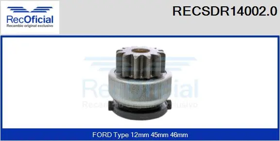 Pinion, starter (RECSDR14002.0)