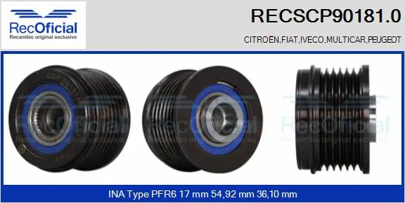 Belt Pulley, alternator (RECSCP90181.0)