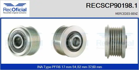 Belt Pulley, alternator (RECSCP90198.1)