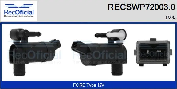 Washer Fluid Pump, window cleaning (RECSWP72003.0)