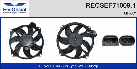Electric Motor, radiator fan (RECSEF71009.1)