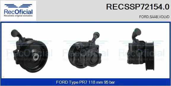 Hydraulic Pump, steering (RECSSP72154.0)