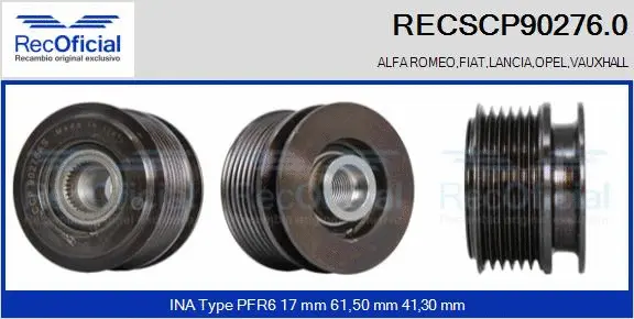 Belt Pulley, alternator (RECSCP90276.0)
