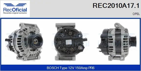 Alternator (REC2010A17.1)