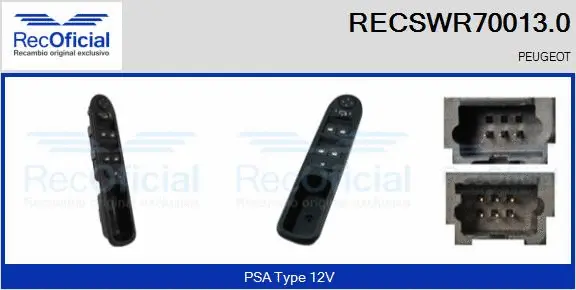 Switch, window regulator (RECSWR70013.0)