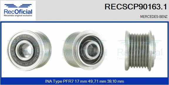 Belt Pulley, alternator (RECSCP90163.1)