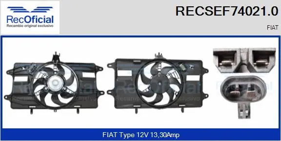 Electric Motor, radiator fan (RECSEF74021.0)