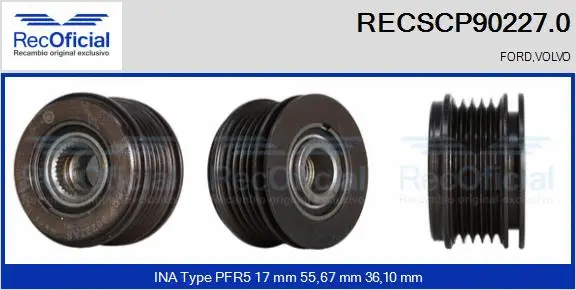 Belt Pulley, alternator (RECSCP90227.0)