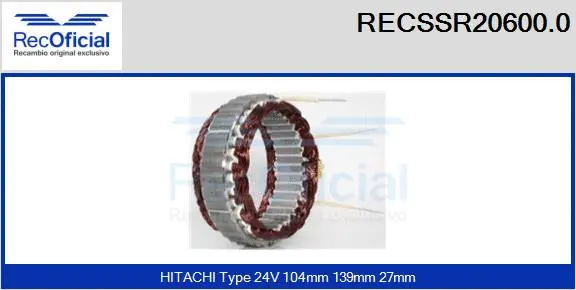 Stator, alternator (RECSSR20600.0)