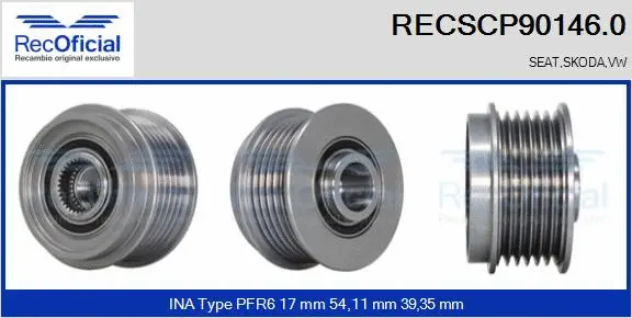 Belt Pulley, alternator (RECSCP90146.0)