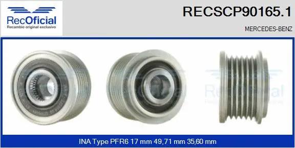 Belt Pulley, alternator (RECSCP90165.1)