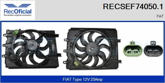 Electric Motor, radiator fan (RECSEF74050.1)