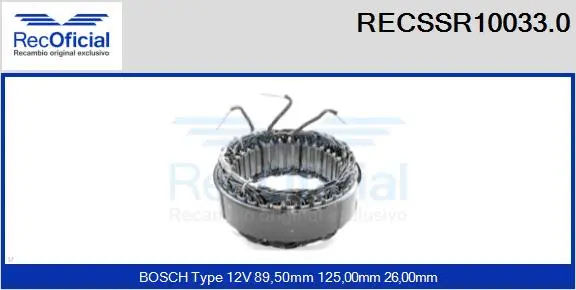 Stator, alternator (RECSSR10033.0)