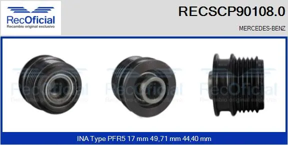 Belt Pulley, alternator (RECSCP90108.0)