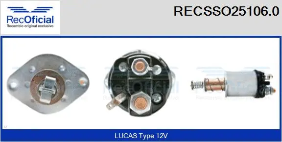 Solenoid Switch, starter (RECSSO25106.0)