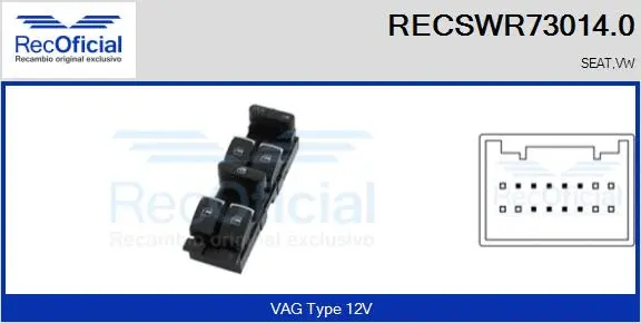 Switch, window regulator (RECSWR73014.0)