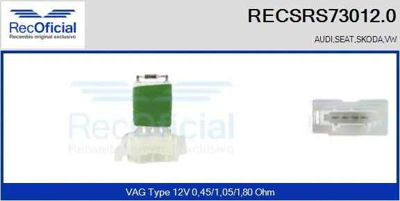 Resistor, interior blower (RECSRS73012.0)