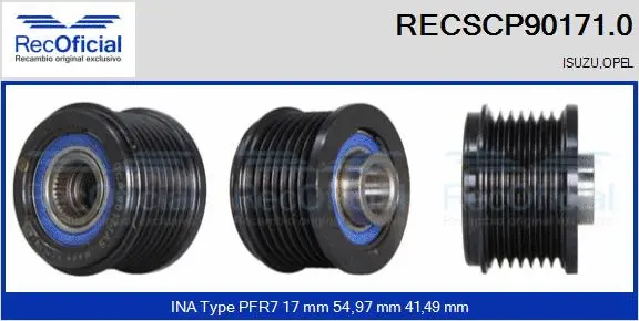 Belt Pulley, alternator (RECSCP90171.0)