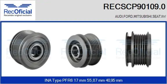 Belt Pulley, alternator (RECSCP90109.0)