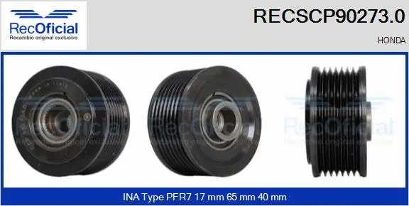 Belt Pulley, alternator (RECSCP90273.0)