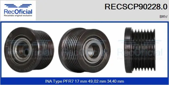 Belt Pulley, alternator (RECSCP90228.0)