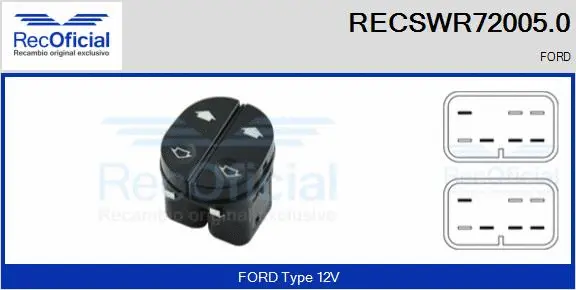 Switch, window regulator (RECSWR72005.0)