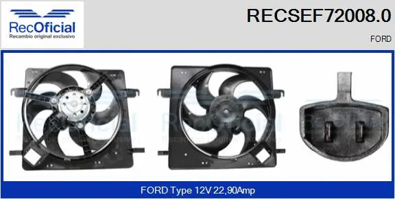 Electric Motor, radiator fan (RECSEF72008.0)