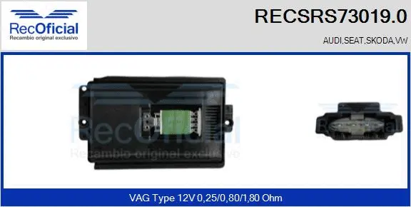 Resistor, interior blower (RECSRS73019.0)