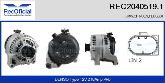 Alternator (REC2040519.1)
