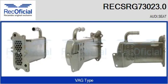 Cooler, exhaust gas recirculation (RECSRG73023.0)