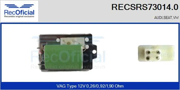 Resistor, interior blower (RECSRS73014.0)
